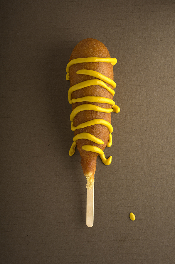Corndog with mustard